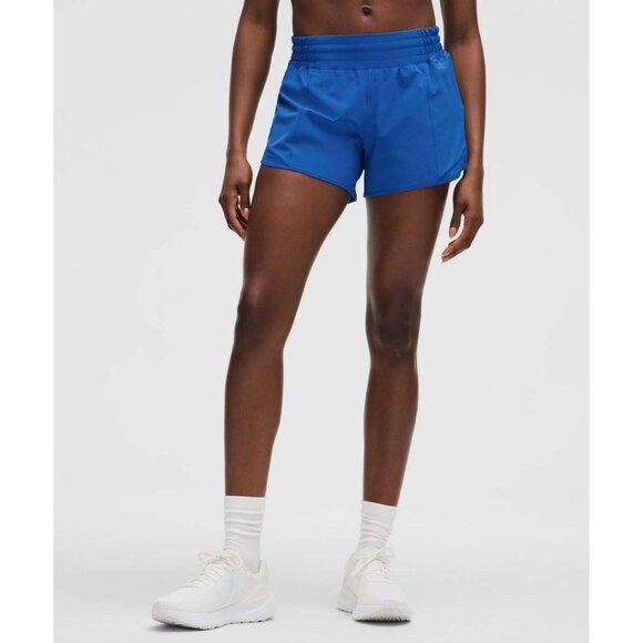 LULULEMON Women's Hotty Hot High-Rise Lined Short 4" Size 2 In Cerulean Blue - Picture 1 of 11